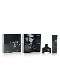 Estojo Perfume Black Is Black Pour Homme Eau De Toilette Masculino 100ml + Gel De Banho 150ml - Nu Parfums