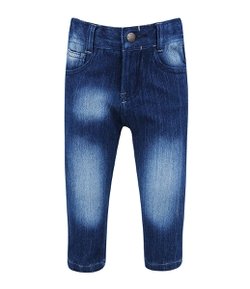 Calça Jeans Infantil em Malha - Tam 0 a 18 Meses