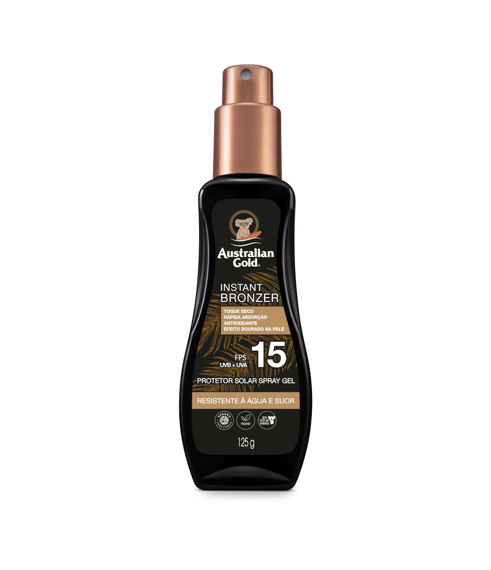 Acelerador Solar Australian Gold Gel Spray Instant Bronzer FPS 15 125ml 1