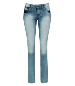 Calça Skinny Feminina Marmorizada em Jeans