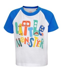 Camiseta Infantil em Algodão com Estampa Monster - Tam 1 a 4 