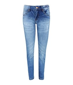 Calça Jeans com Spikes - Tam 10 a 16  