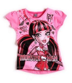 Blusa Infantil Monster High com Glitter - Tam 6 a 14 