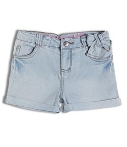 Short Jeans Infantil com Aplicação de Laço - Tam 1 a 4 anos