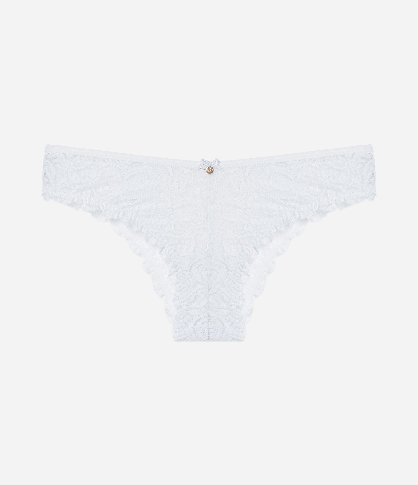 Calcinha Biquíni em Renda Rústica com Textura Floral Branco 7