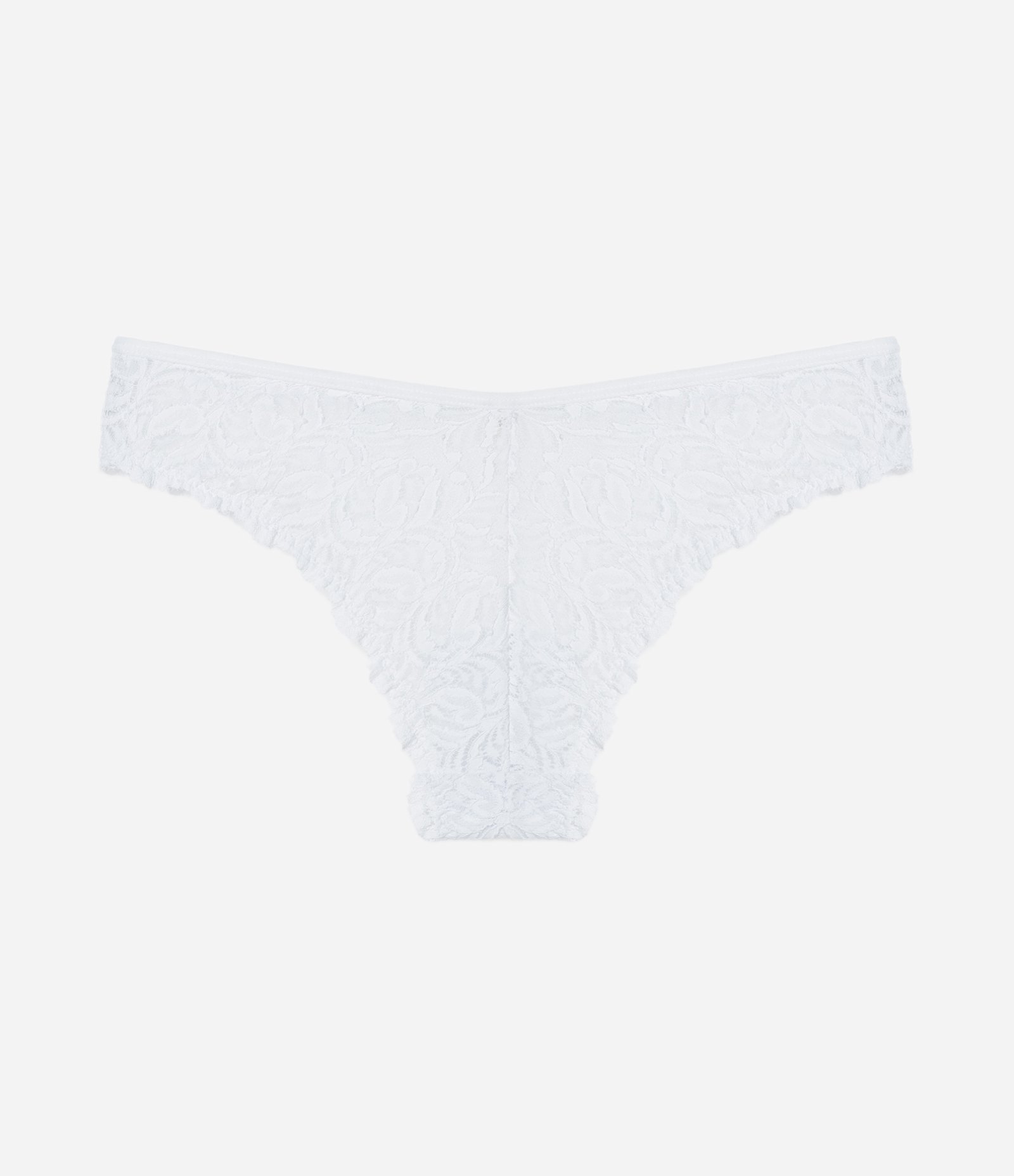 Calcinha Biquíni em Renda Rústica com Textura Floral Branco 8