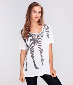 Blusa em Malha com Estampa de Zebra