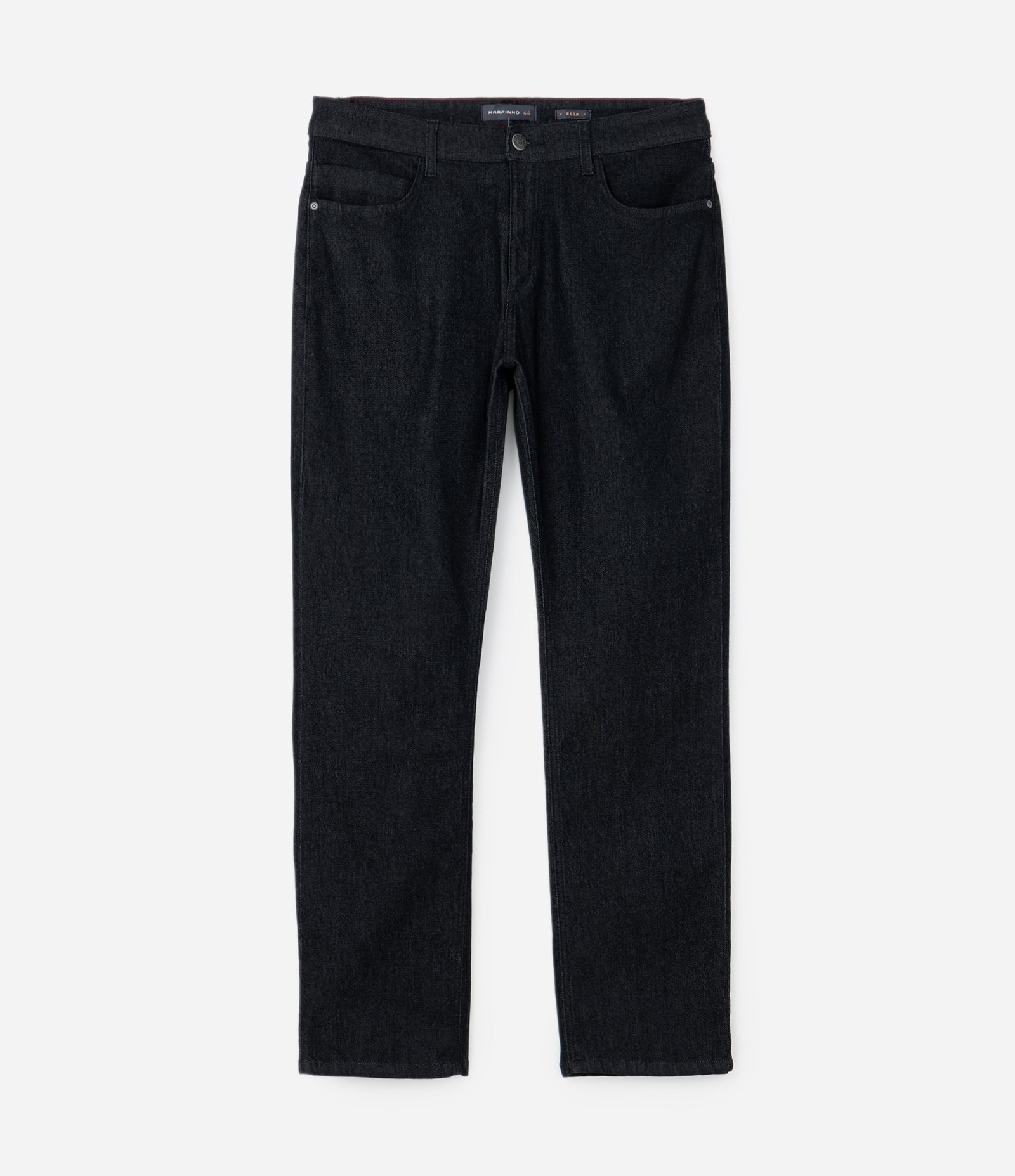 Calça Reta Jeans com Elastano Preto 5