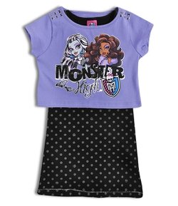 Vestido Infantil Monster High Cropped - Tam 6 a 14 Anos