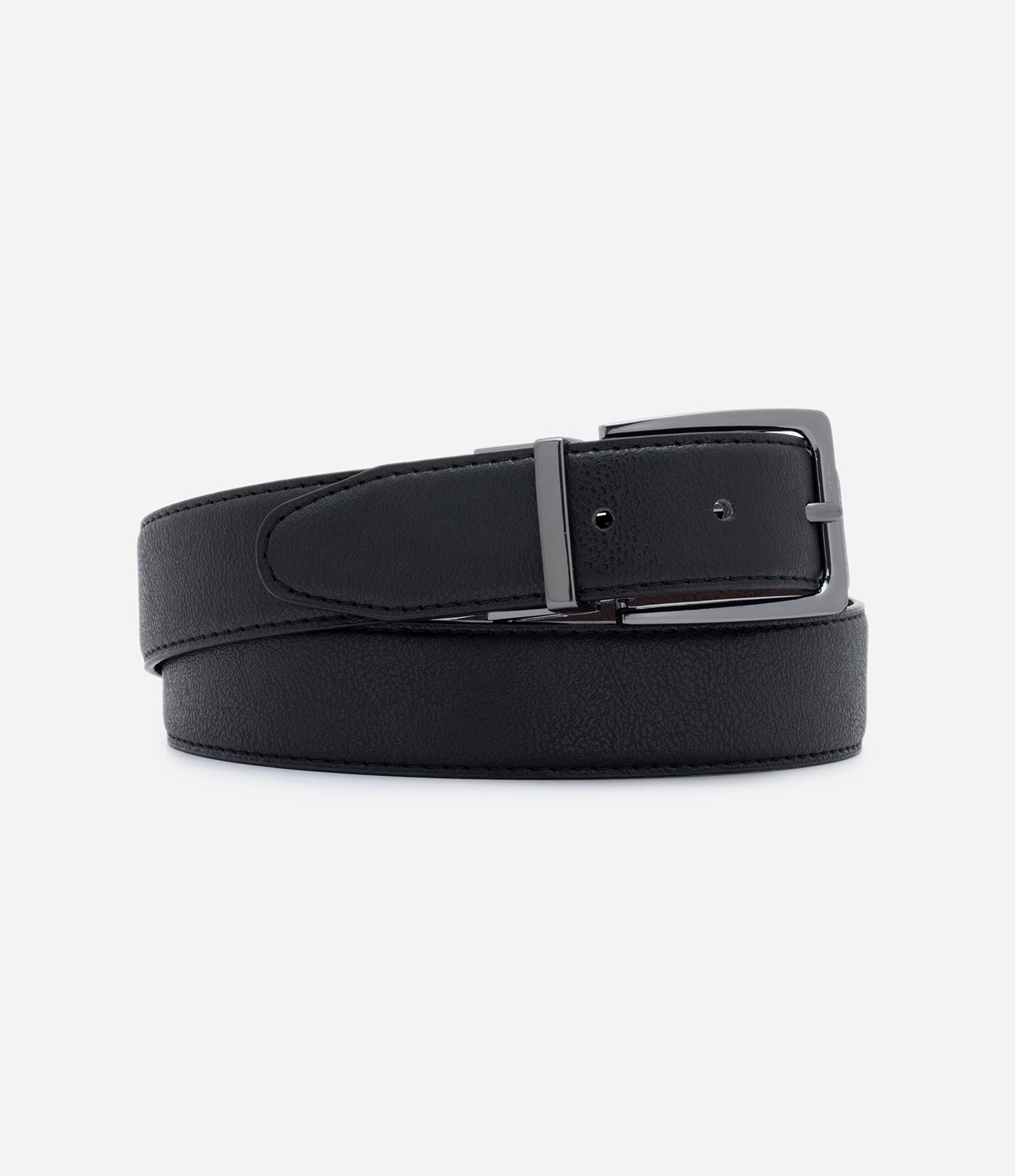 Cinto Básico Reversível com Fivela Quadrada Preto 1