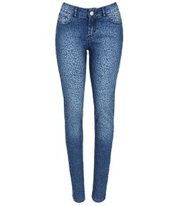 Calça Feminina em Jeans com Estampa Animal Print 