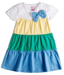 Vestido Infantil de Malha Laço Brasil - Tam 1 a 4 anos