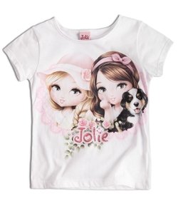 Blusa Infantil Estampada Jolie e Cachorro - Tam 2 a 12 