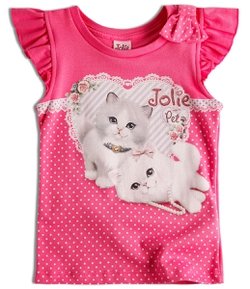 Blusa Infantil Poá com Estampa Jolie Pet - Tam 2 a 12 