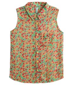 Camisa Floral em Chiffon - Tam 10 a 16 