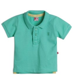 Camiseta Polo Infantil em Piquet com Bordado - Tam 0 a 18 meses
