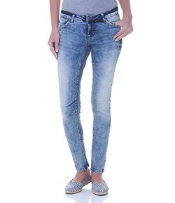 Calça Super Skinny Feminina em Jeans Marmorizado