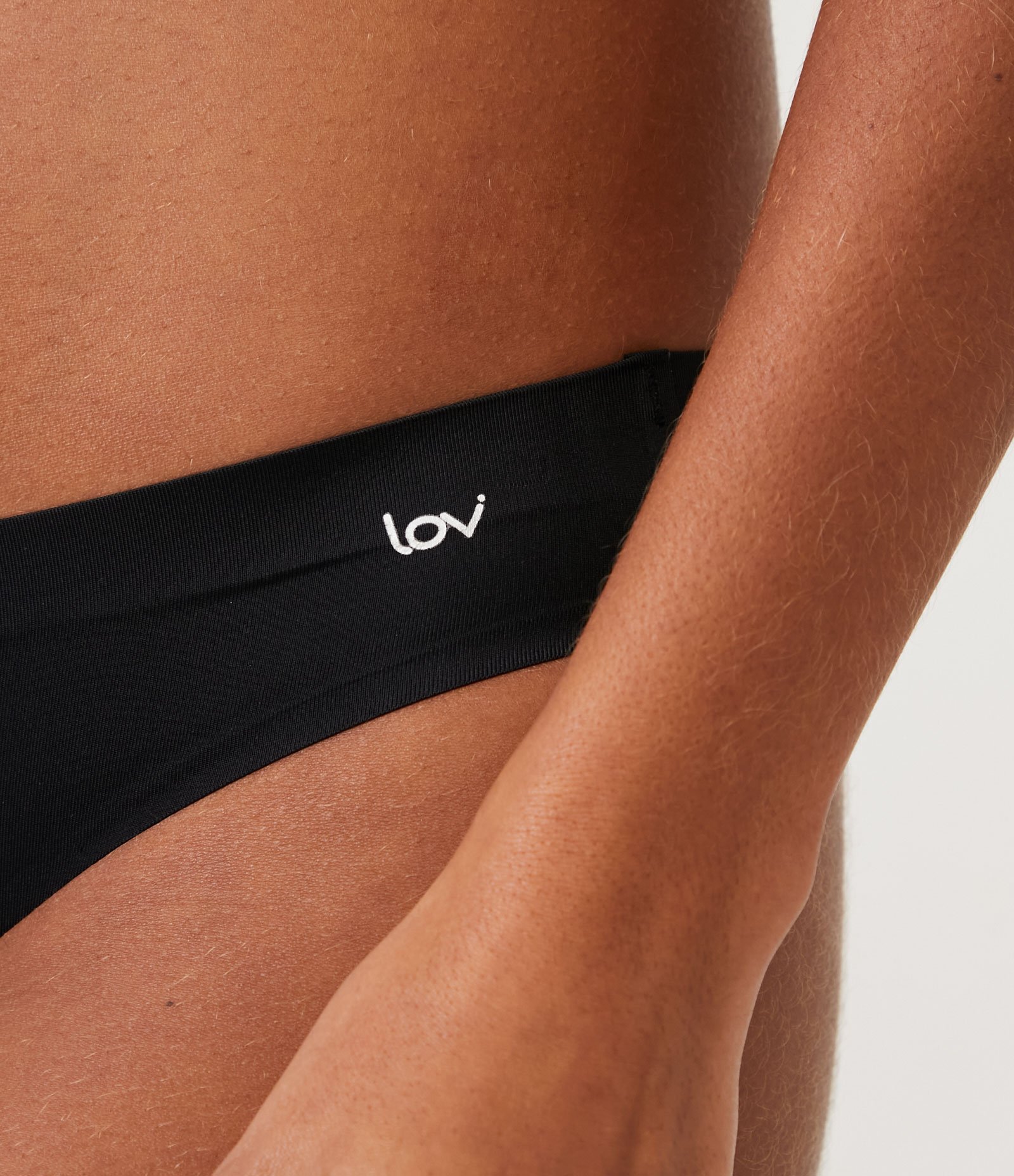 Calcinha Biquíni em Microfibra com Logo Lov Preto 3