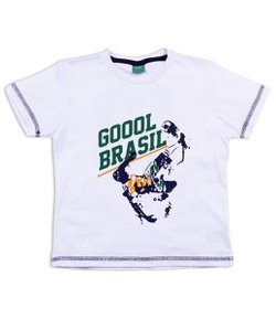 Camiseta Infantil com Estampa Brasil - Tam 1 a 4 
