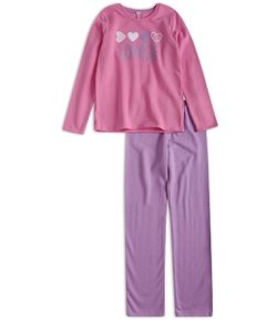 Pijama com Estampa de Corações - Tam 10 a 16 anos