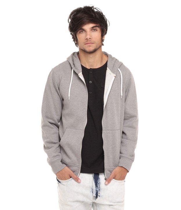 men's sherpa full zip moletom com capuz