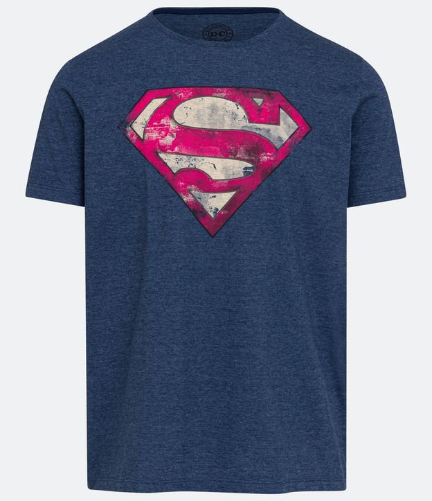 Camiseta em Meia Malha com Estampa do Super Homem Azul 5