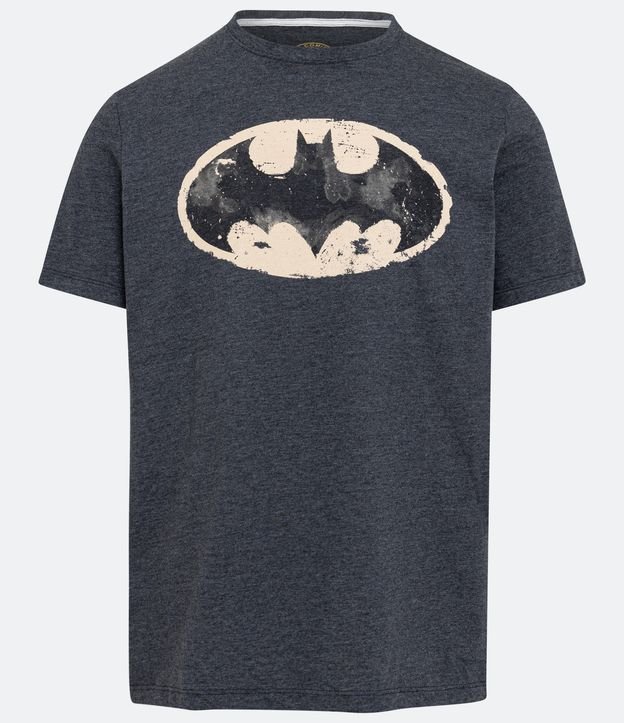 Camiseta em Algodão com Estampa do Batman e Manga Curta Preto 5