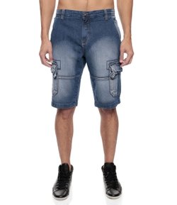 Bermuda Cargo Masculina em Jeans