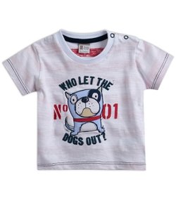 Camiseta Infantil com Estampa de Cachorro - Tam 0 a 18 meses