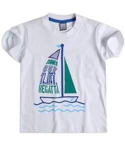 Camiseta Infantil com Estampa de Barco - Tam 1 a 4 