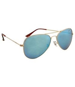 Óculos de Sol Unissex Aviador Lente Espelhada Azul