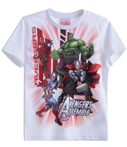 Camiseta Infantil Estampada Avengers - Tam 4 a 12 