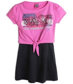 Vestido Infantil Acompanha Cropped com Estampa Monster High - Tam 4 a 14 anos