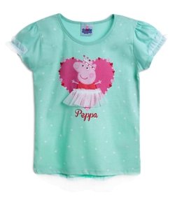 Blusa Infantil com Estampa Peppa Pig Princesa - Tam 1 a 6 