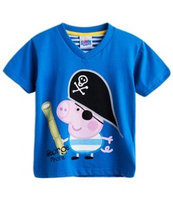 Camiseta Infantil com Estampa George Pirata Peppa Pig - Tam 1 a 6 