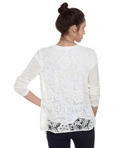 cardigan de renda branco