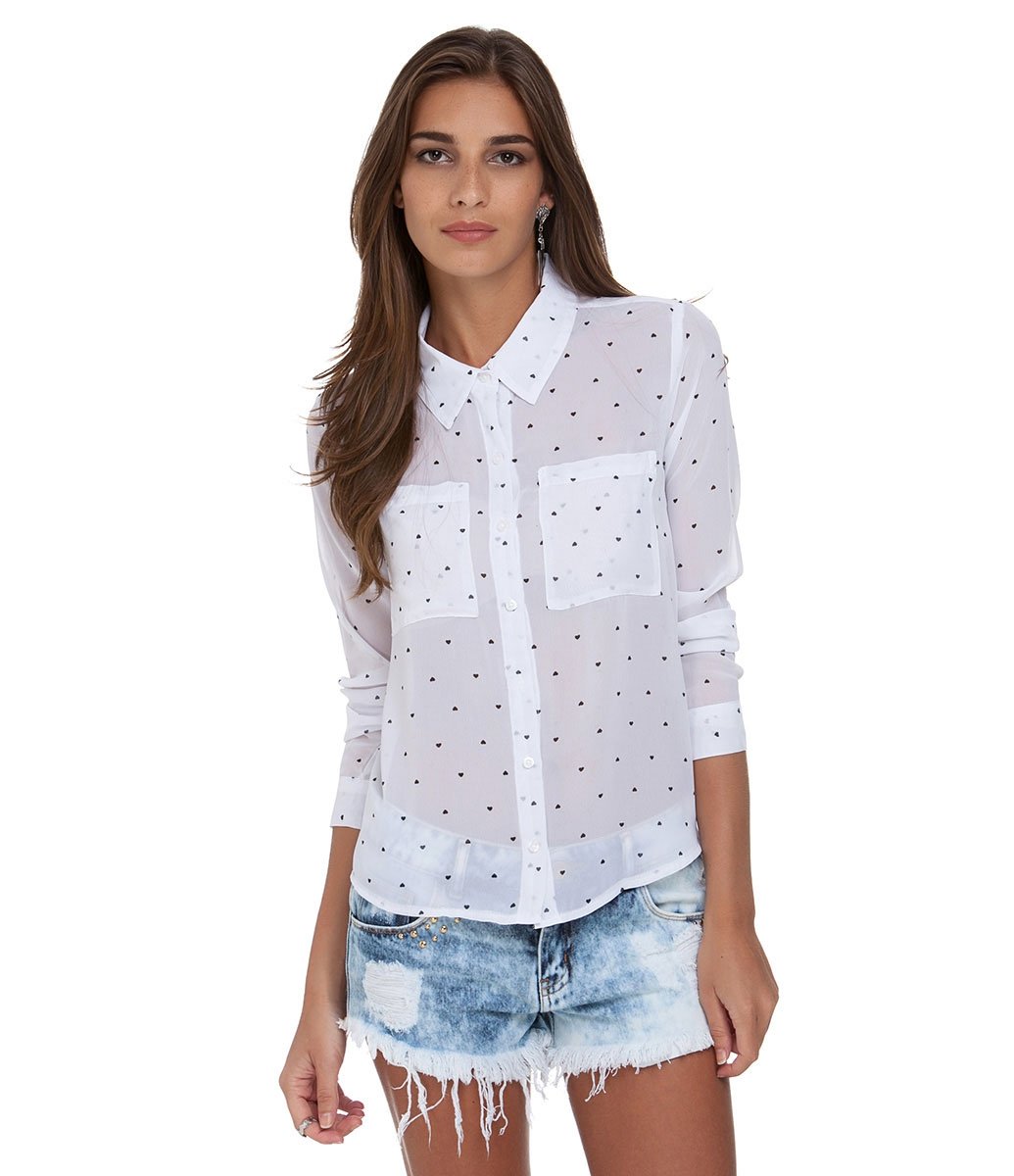 camisa feminina chiffon