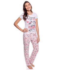 Pijama Longo Feminino com Estampa do Mickey