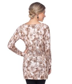 cardigan alongado animal print