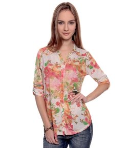 Camisa Feminina com Estampa Floral