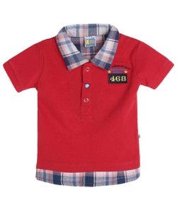 Camiseta Polo Infantil com Bordado - Tam 0 a 18 meses
