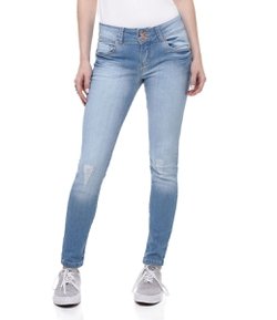 Calça Cigarrete Feminina em Jeans com Puídos