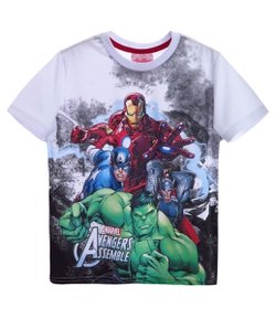 Camiseta Infantil com Estampa Avengers - Tam 4 a 12 