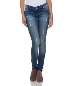 Calça Super Skinny em Jeans Marmorizado