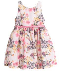 Vestido Infantil Floral com Cinto - Tam 1 a 4 anos