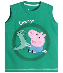 Camiseta Infantil com Estampa George Peppa Pig - Tam 1 a 6 