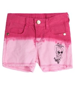 Short Infantil em Jeans com Estampa Polly - Tam 4 a 12 anos