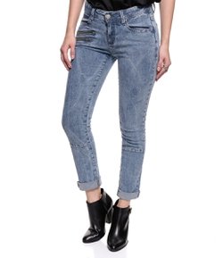 Calça Skinny Feminina em Jeans com Zíperes