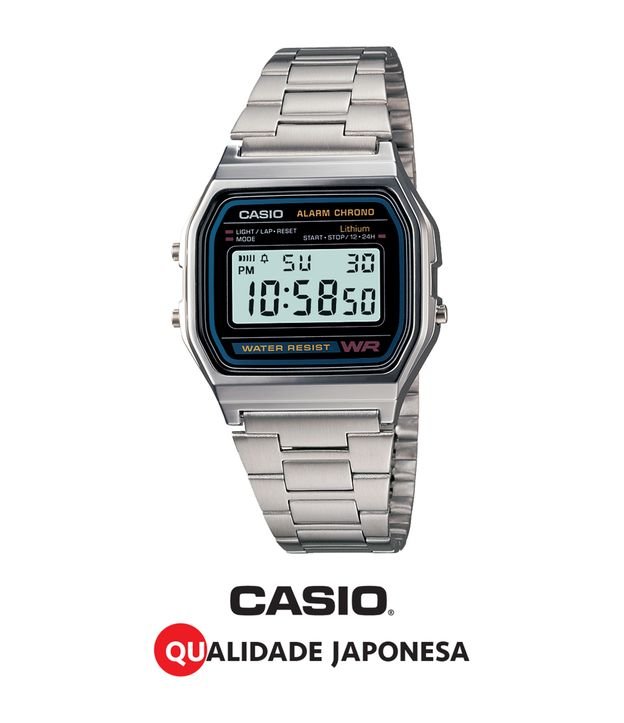 Relógio Unissex Casio Vintage A158WA/1DF Digital 3ATM U 3