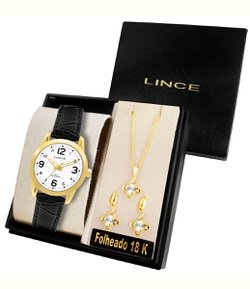Kit Relógio Feminino Lince LRC4061S B2PX Analógico 3 ATM + Conjunto de Semijoia